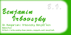 benjamin vrbovszky business card